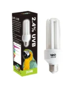 20W 2.4% UVB Bulb for Parrot Health & Vitamin D3 Support